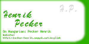 henrik pecker business card